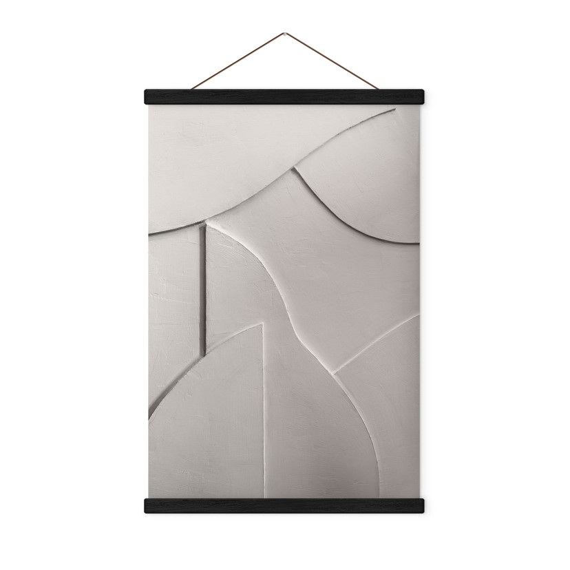 Tableau de tissu Structures abstraites en beige doux - Böhmer
