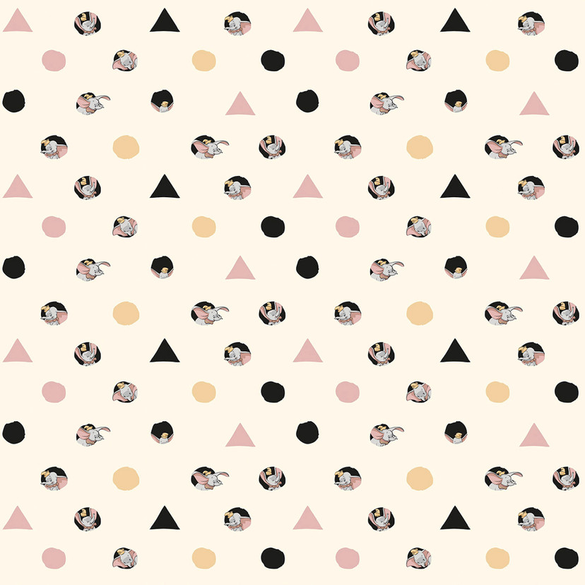 Tapet - Dumbo hjørner og prikker - 200 x 280 cm