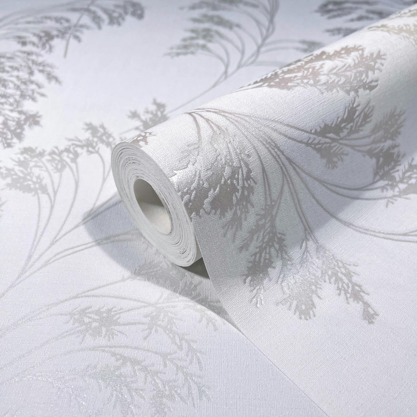 Blomstertapet, non-woven Novamur Jackie hvid, perle