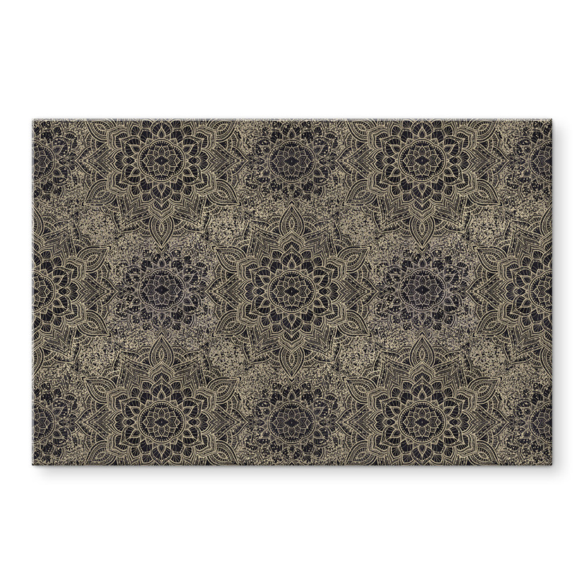 Glasbillede - Mandala Boho antik guld - Bloomery Decor