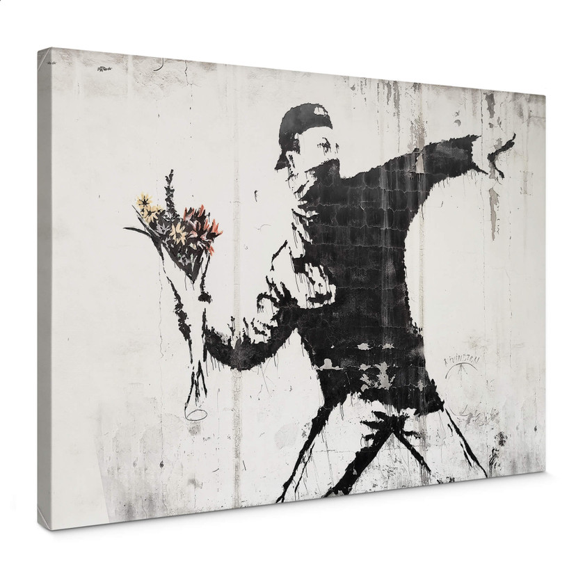 Obraz na płótnie Banksy - Miotacz kwiatów