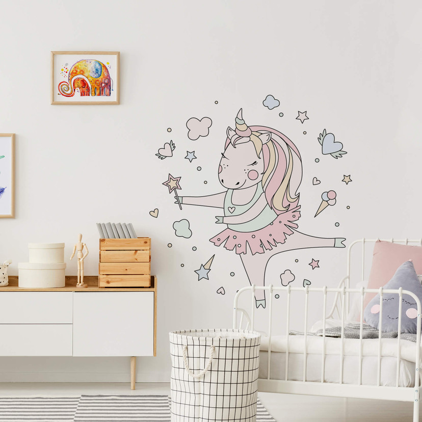 Sticker mural Kvilis - Illustration Licorne qui danse