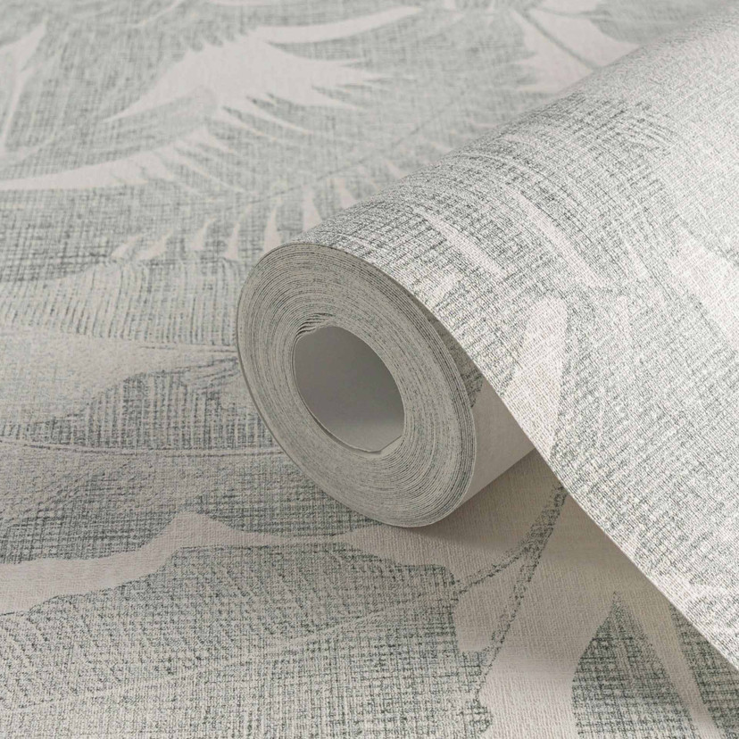 Papel pintado selva hojas verde blanco no tejido plantas moderno salón dormitorio by A.S. Création