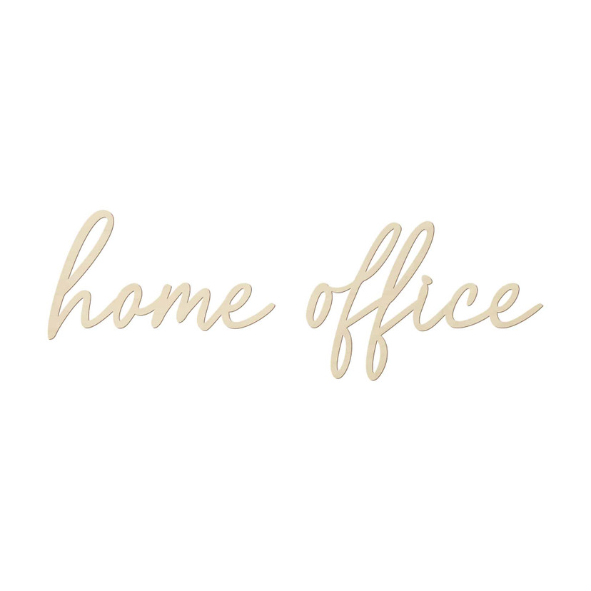 Dekoracja ścienna z napisem Home Office - Topola