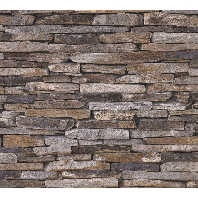 A.S. Création Tapet Wood'n Stone Beige, Brun, Gul
