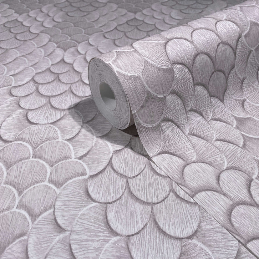 Tapeta z włókniny w kwiaty, geometryczny mat o wyglądzie 3D w kolorze szarym