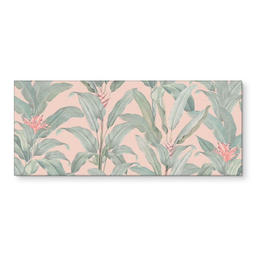 Stænkplade til køkken Urban Jungle tropical leaves pink - Bloomery Decor