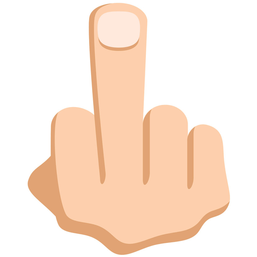 Muursticker Emoji The Finger