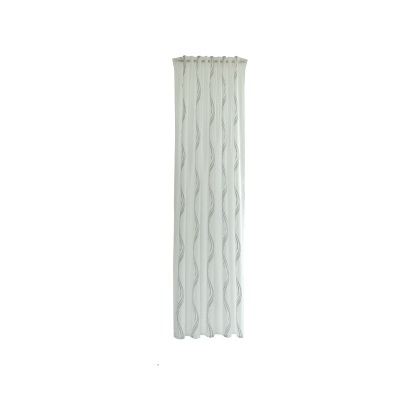 Vorhang mit Liniendesign - Gardine  grau - Halbtransparenter Vorhang