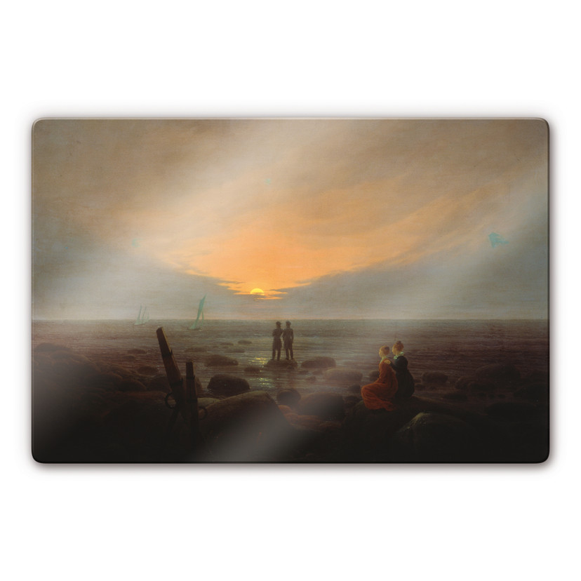 Glasbillede - Friedrich - Måneskin over Havet