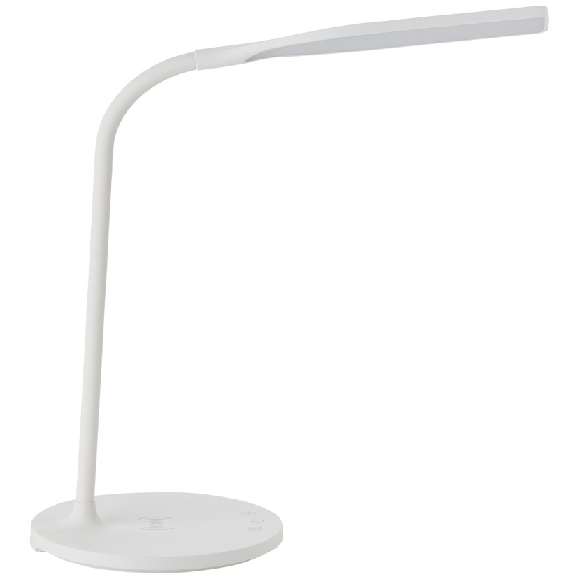 Tischleuchte Joy, weiß, 34 x 17 cm, Nachttischlampe, dimmbar mit Ladefunktion (Qi)