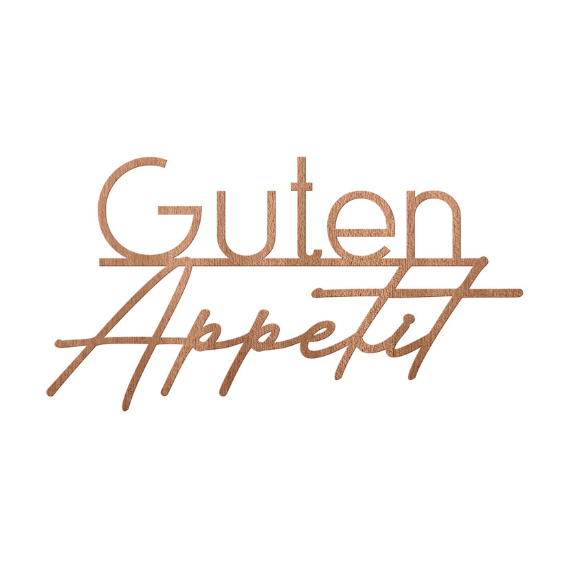Holz Schriftzug für die Küche - Guten Appetit - Mahagoni