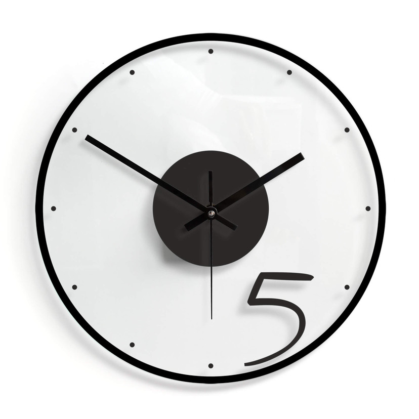 Horloge murale en verre - Cinq 02