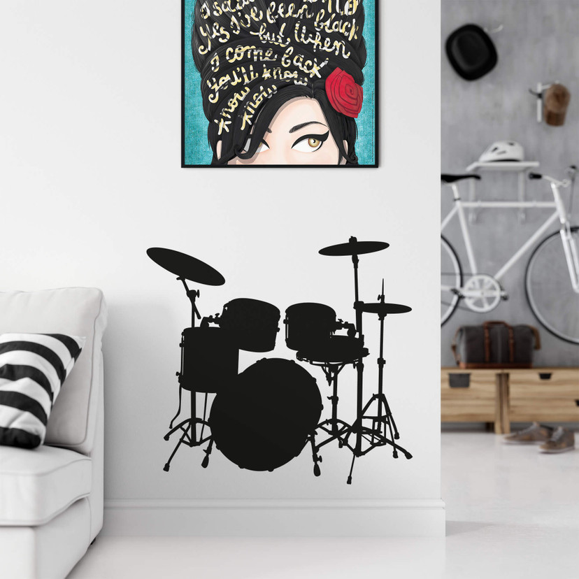 Muursticker Drumstel