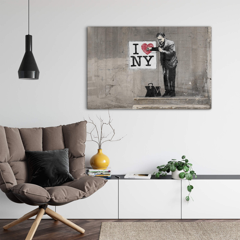 Glasbild Banksy - I love New York