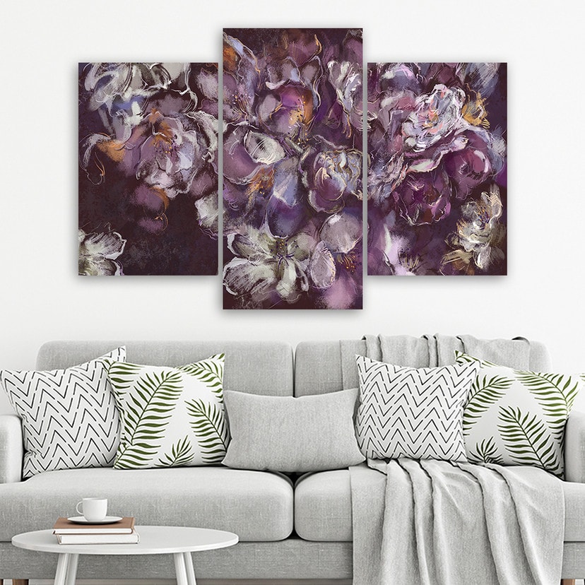 3 stykke lærredsprint, Irisblomst