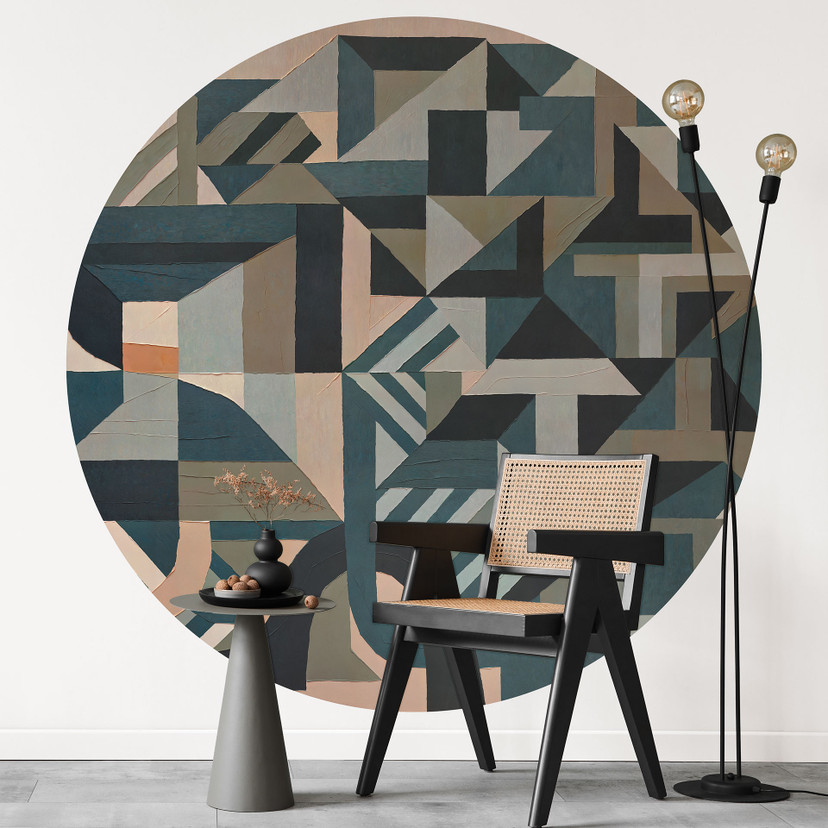 Papier Peint Photo Silent Planes - Formes Géométriques - Sir Edward x Grigory Gladarev - Rond