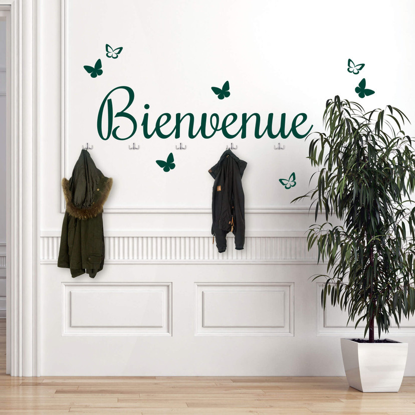 Sticker mural - Bienvenue 5 patères incl.