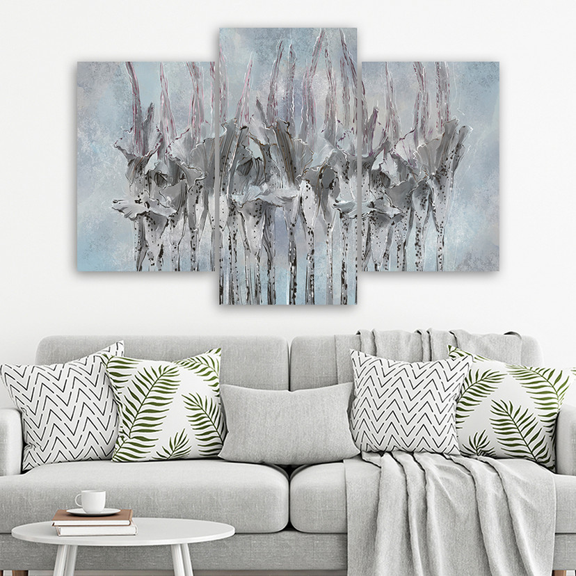 Lærred print 3 dele, planter blomster Simnitło