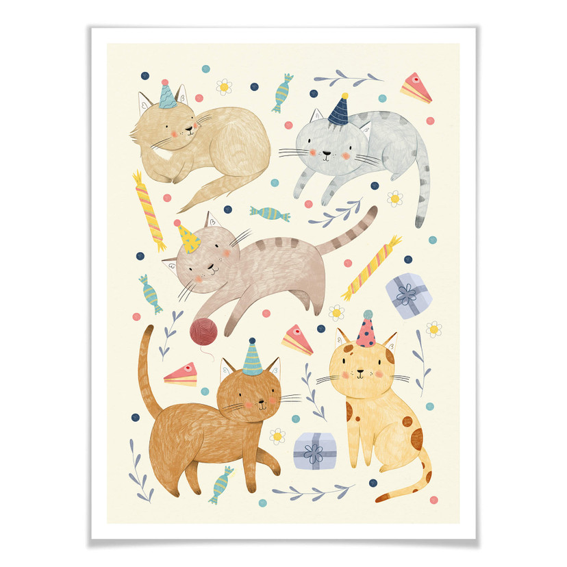 Poster Loske - Katzengeburtstag