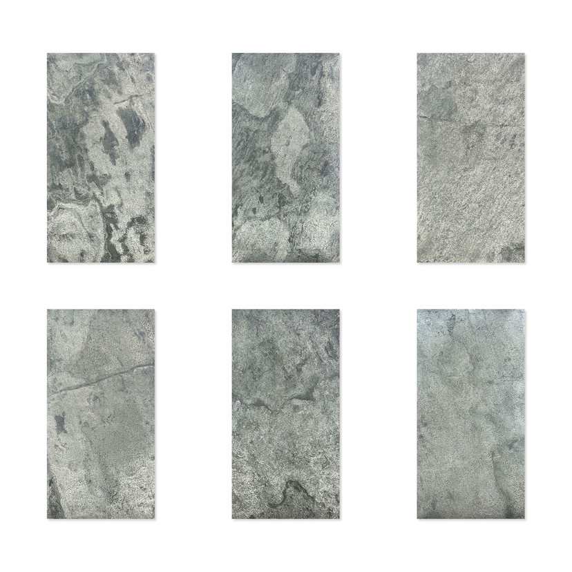 Echtstein - 3D Wandpaneel, Set aus 6 Natursteinplatten als luxuriöse Wandverkleidung - Glimmerschief