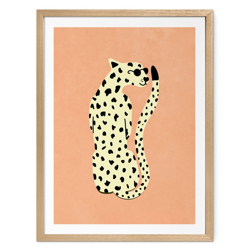 Plakat Elegant gepard med solbriller - Oltmanns