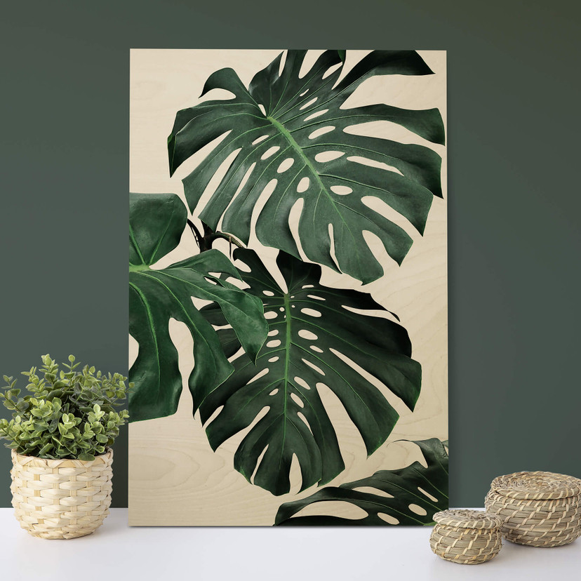 Plakat drewniany Sisi & Seb - Monstera