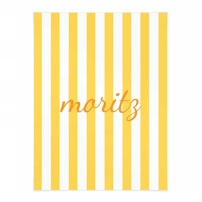 Poster personnalisable rayures jaunes
