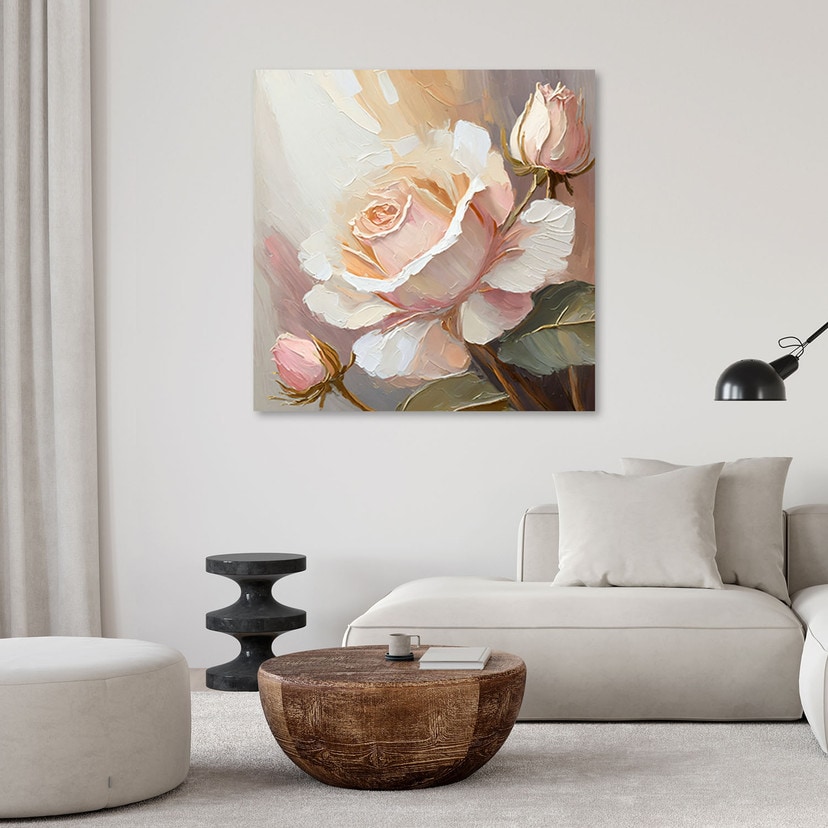Leinwandbild Handgemalte Rose