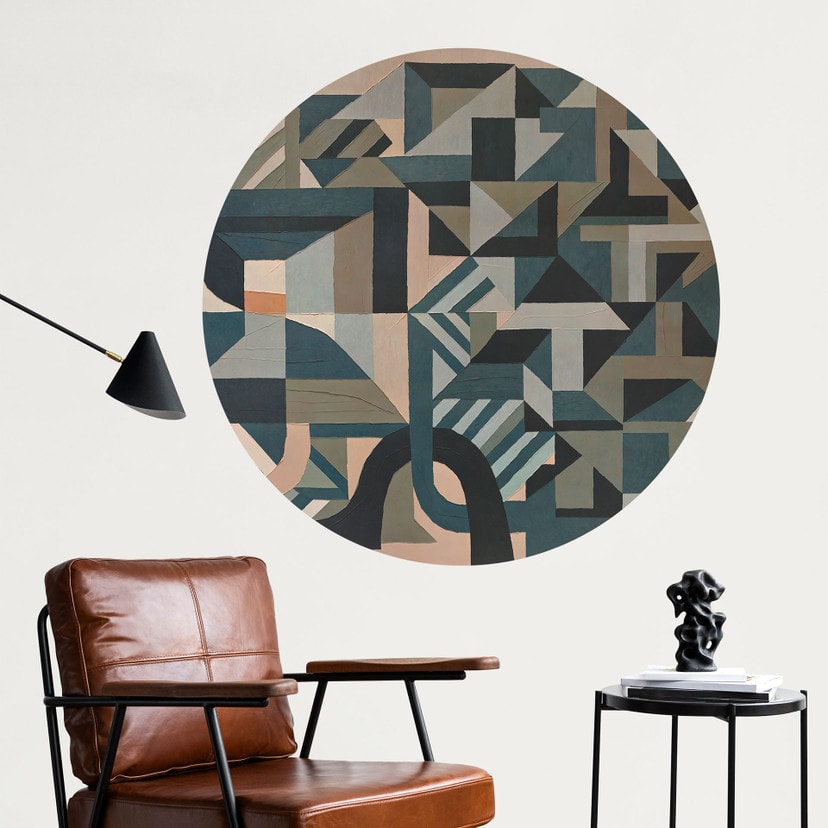 Muursticker Silent Planes - Geometrische Vormen - Sir Edward x Grigory Gladarev - Rond