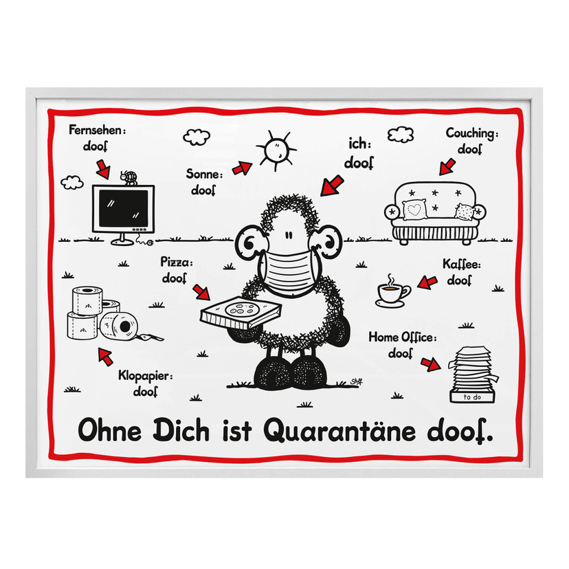 Poster Sheepworld - Quarantäne doof