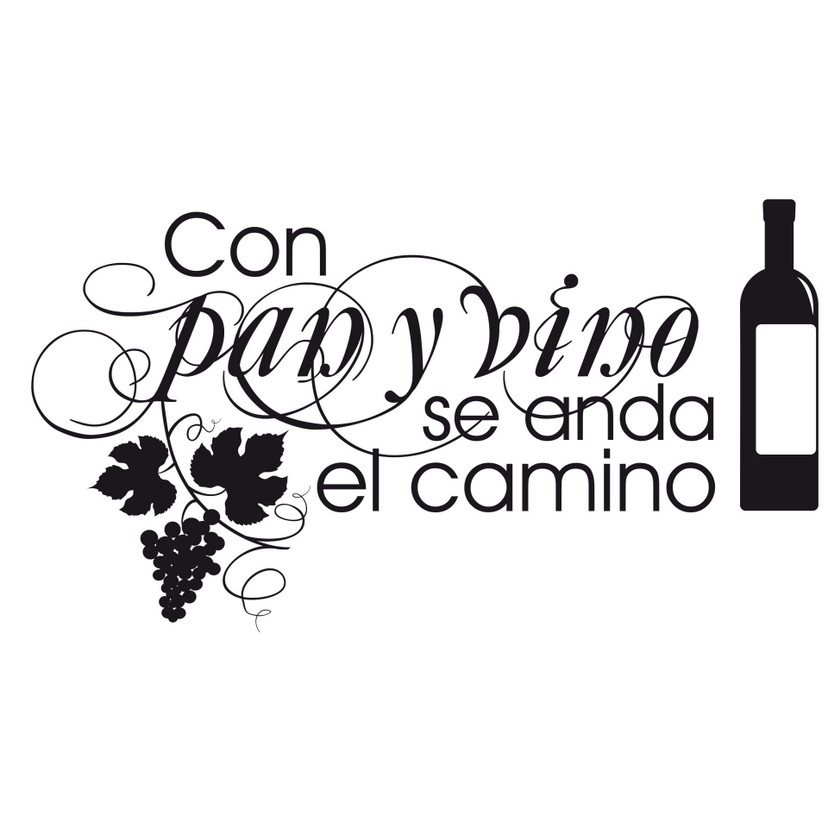 Wallsticker Con pan y vino se anda el camino