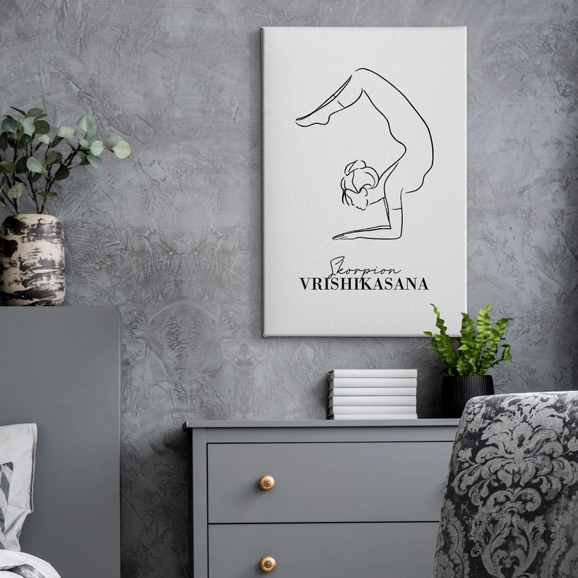 Obraz na płótnie Yoga Scorpion - Line Art