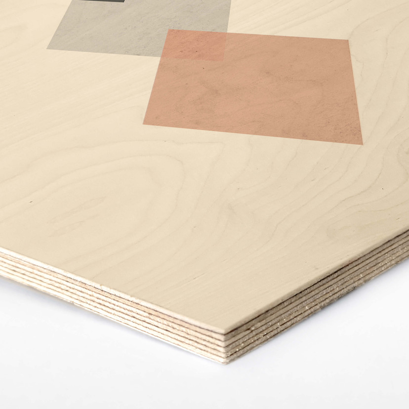 Hexagon Hout Nouveauprints - Squares Pink