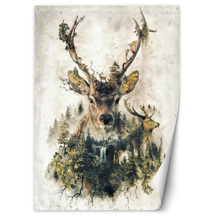 Fototapete, Hirsche im Wald