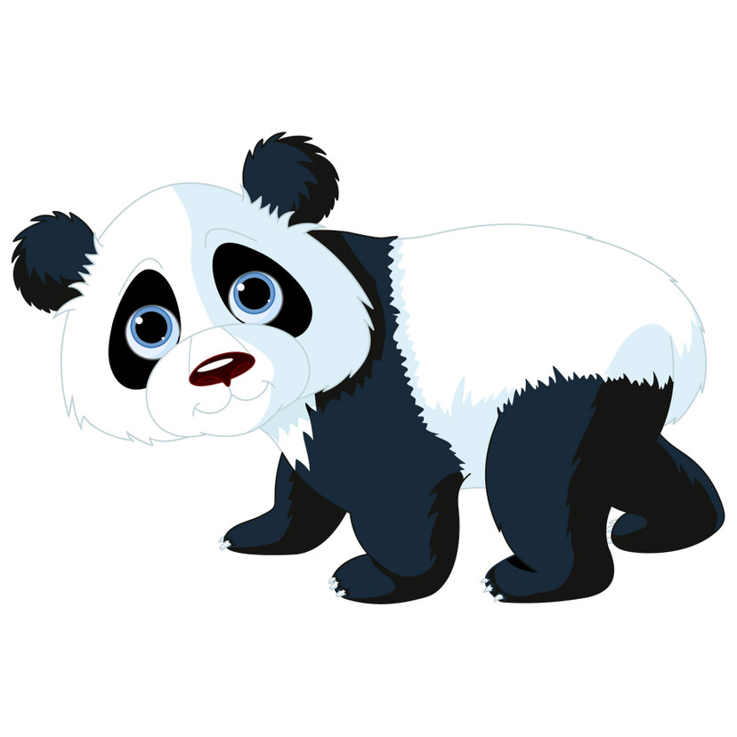 Panda på farten - wallsticker