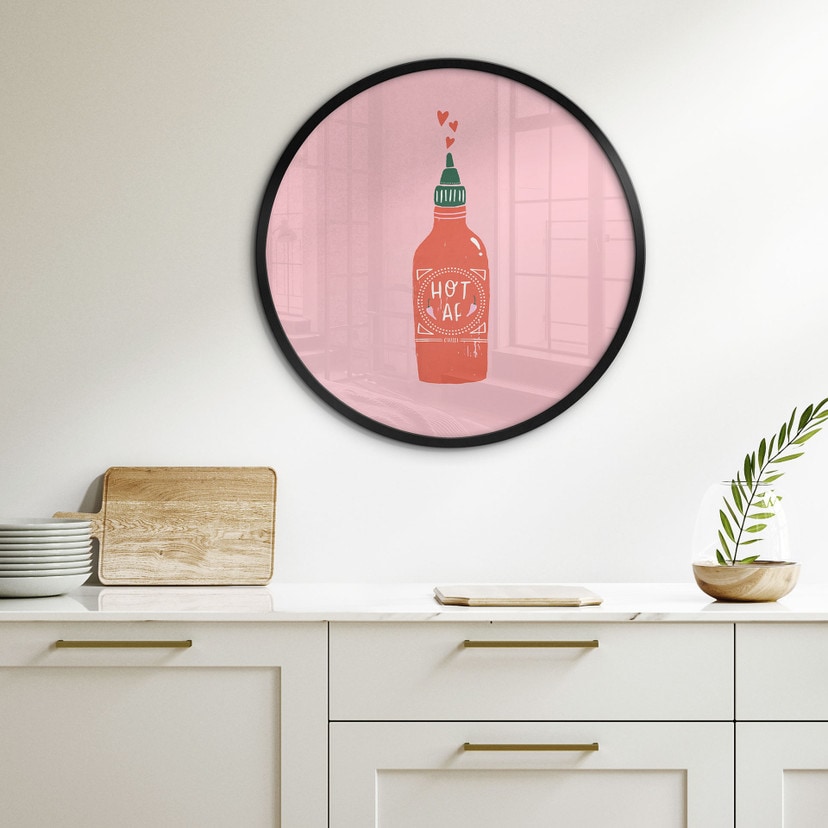 Plakat z ostrym sosem chili - Simmonds - Round