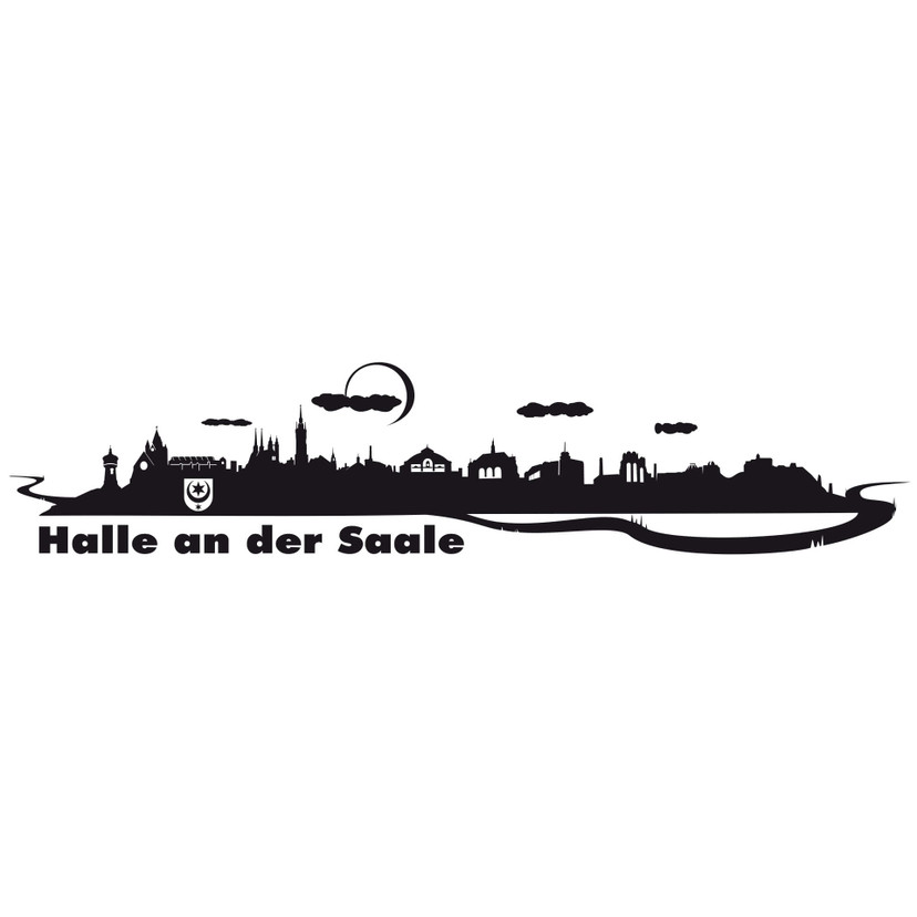 Wandtattoo Halle Skyline
