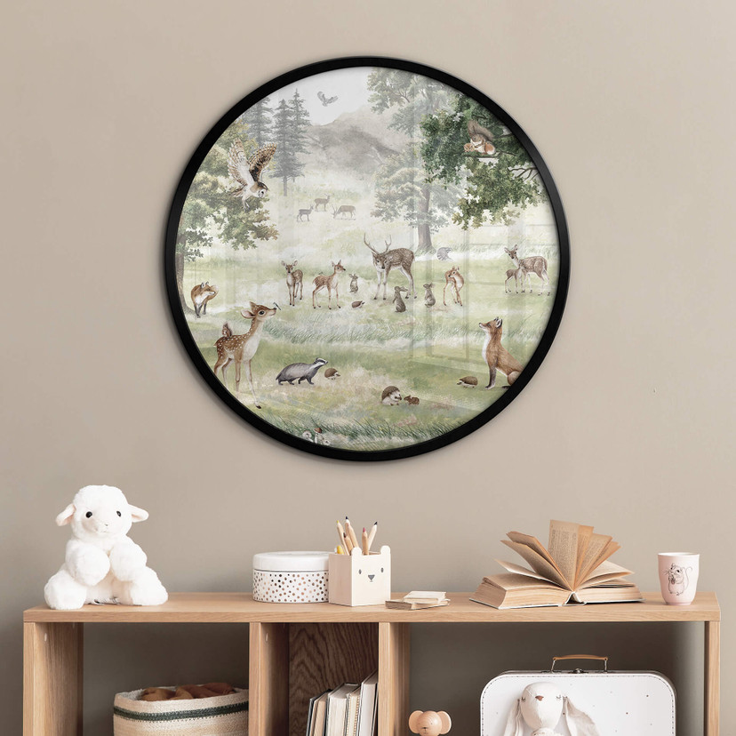 Plakat do pokoju dziecięcego Kikki Belle - Leśna zabawa - Okrągły