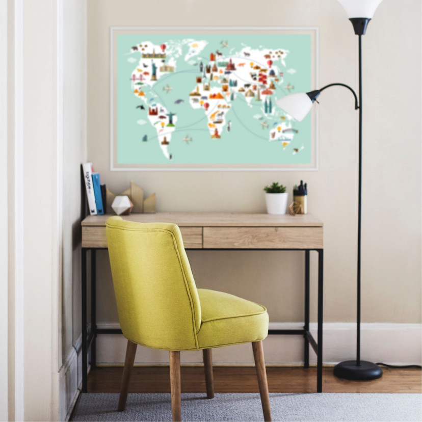 Zelfklevende Poster  Travel the World