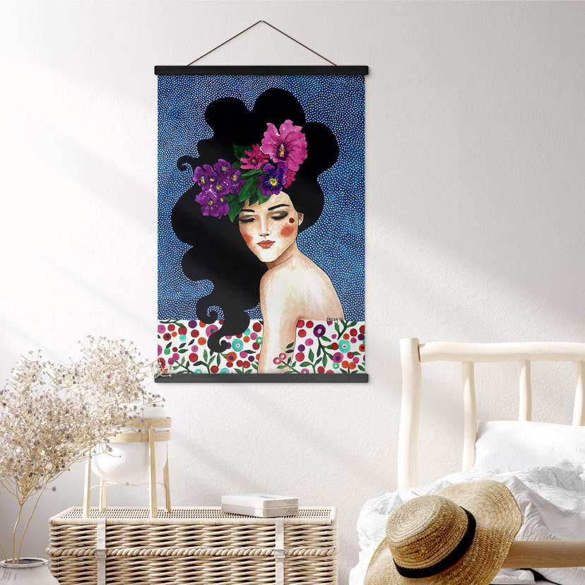 Textielposter kunstdruk - Fluisterend hart - Hülya