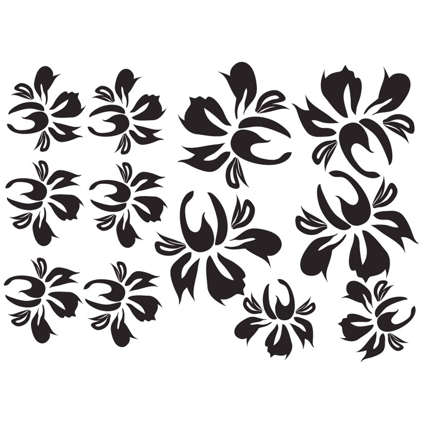 Wallsticker Blomster sæt 17