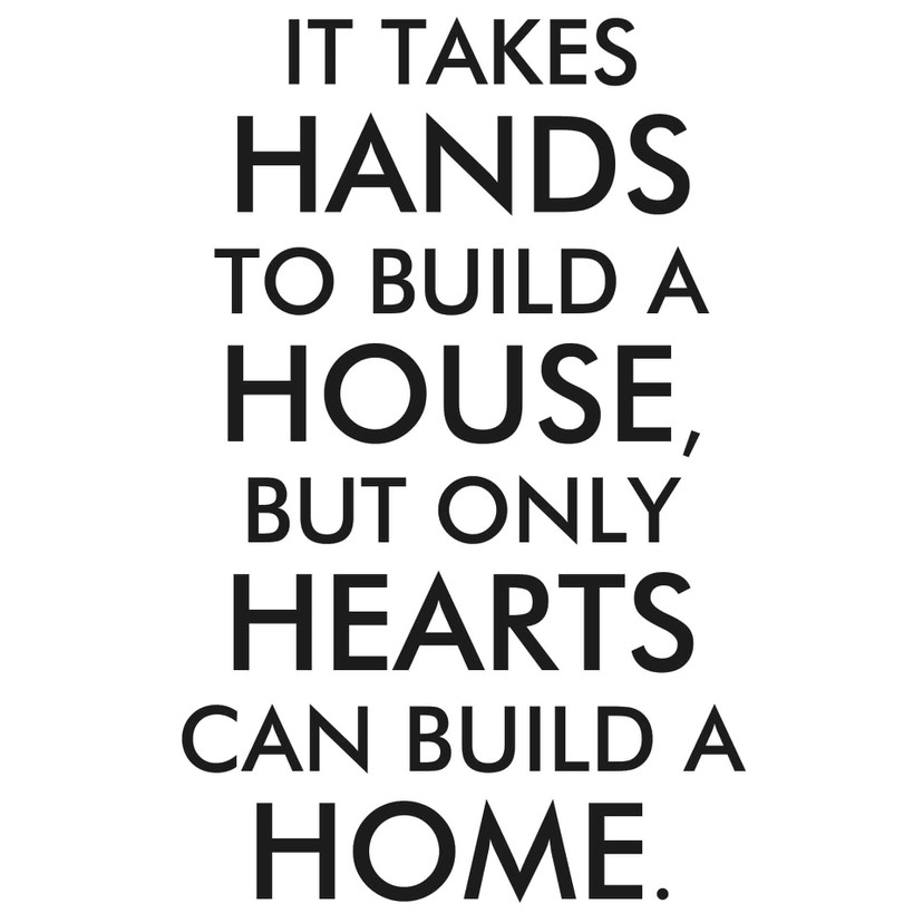 Wallsticker It taks hands to build a house..