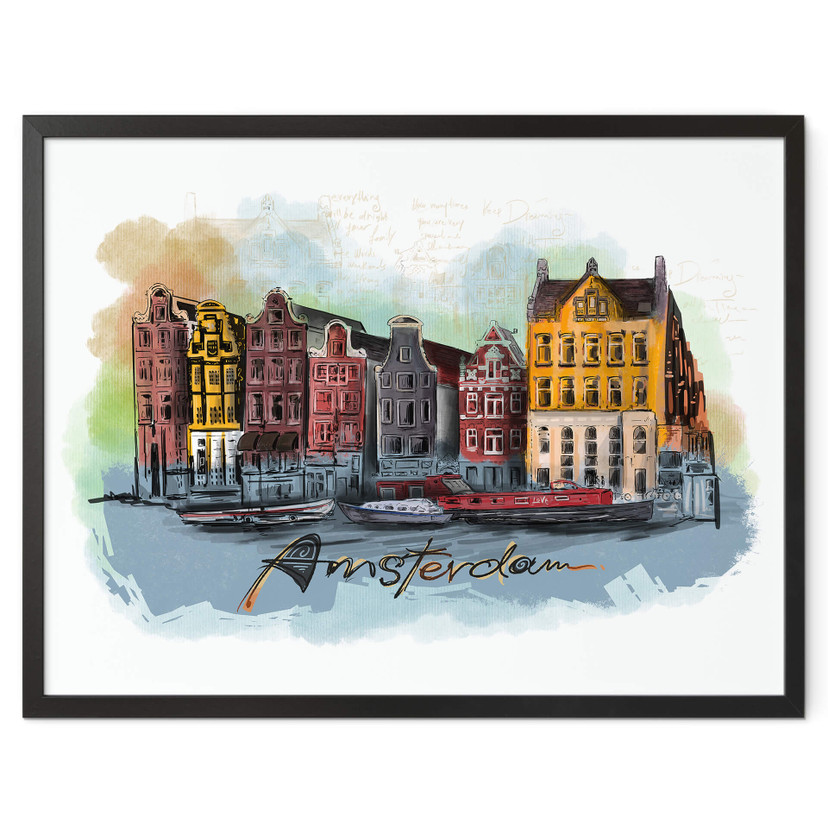 Plakat Amsterdam - Pokochaj swoje miasto