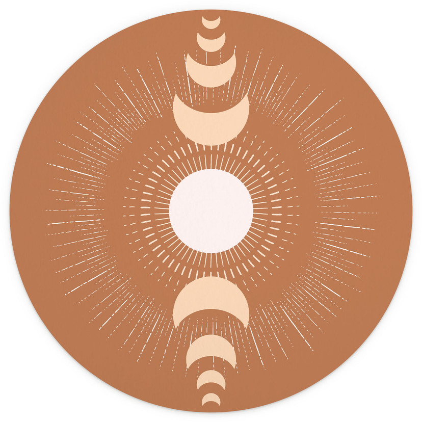 Papier peint Cycles lunaires - Soleil et lune en harmonie - KsanaKalpa - Rond - papier peint intissé