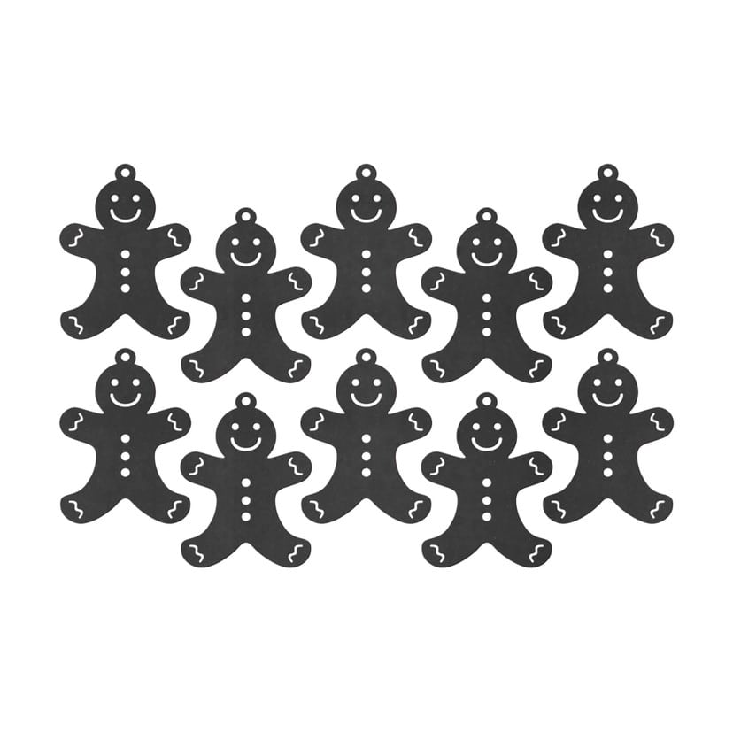 Dekoracja drewniana świąteczna - Piernikowy ludzik MDF (10 sztuk) - 8x10 cm każda