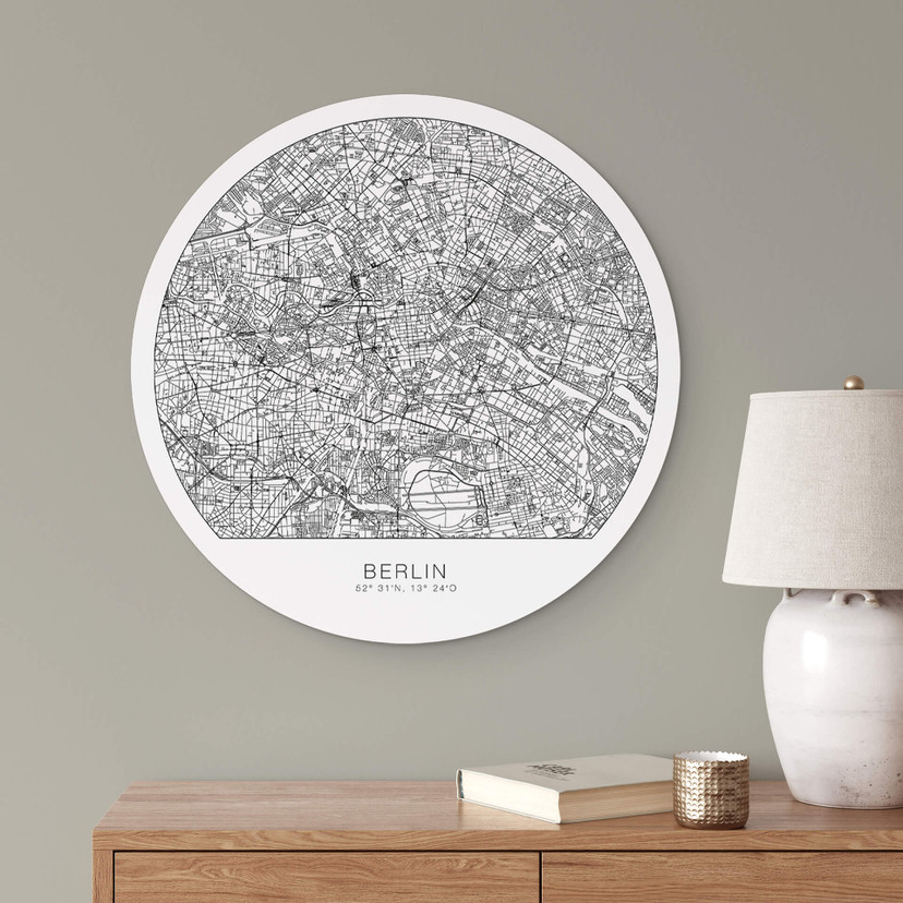 Tableau sur alu-Dibond plan de Berlin rond