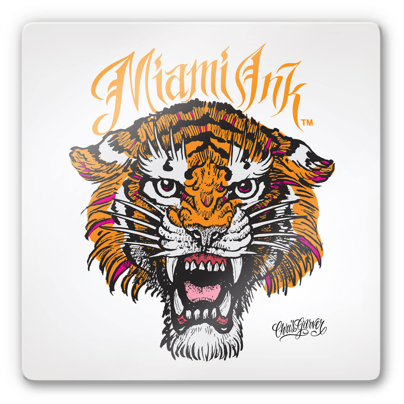 Tableau en verre - Miami Ink - Tigre
