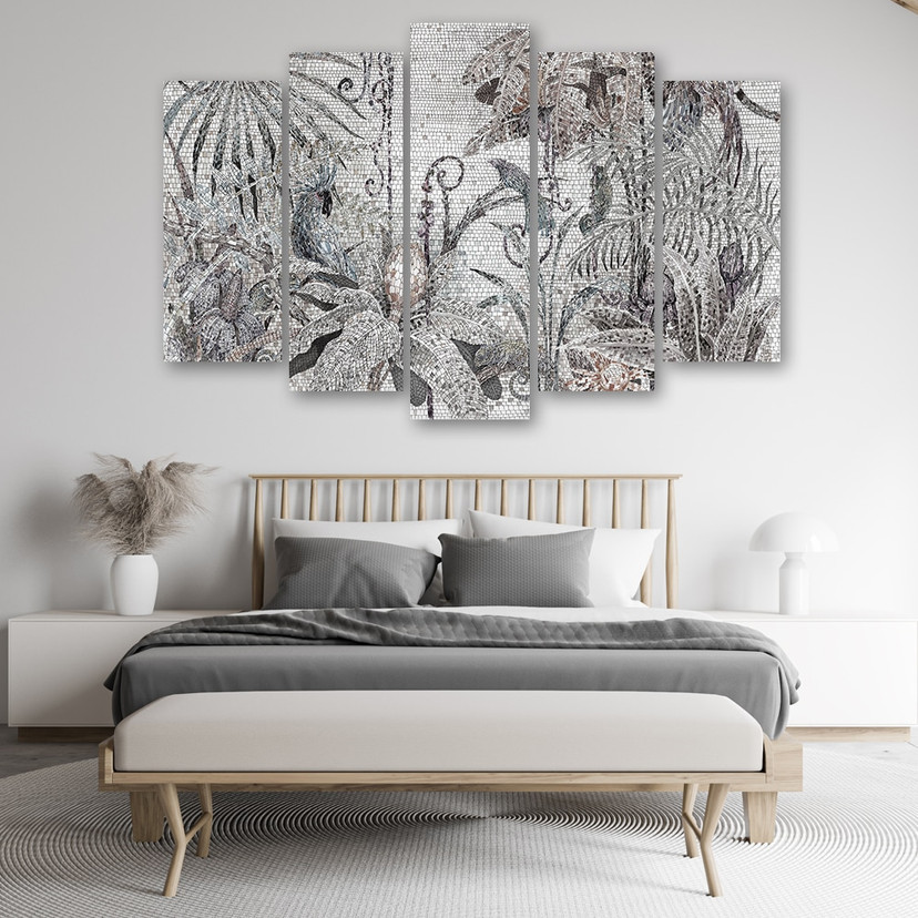 5 stykke lærredstryk Mosaikjungle