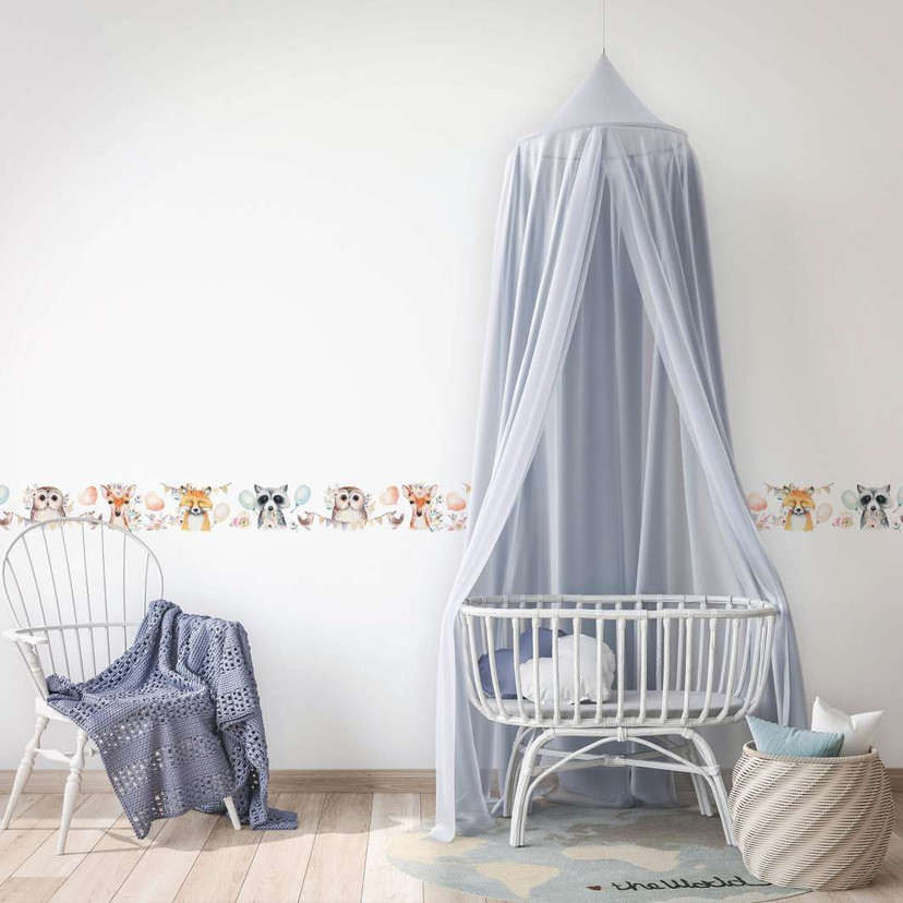 Tapet, non-woven Kids Walls hvid, farverig